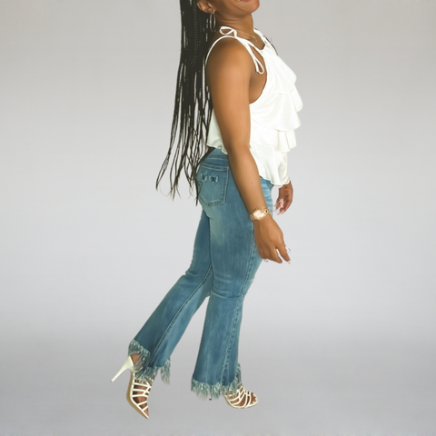 Made You Look Ruffle Halter Top